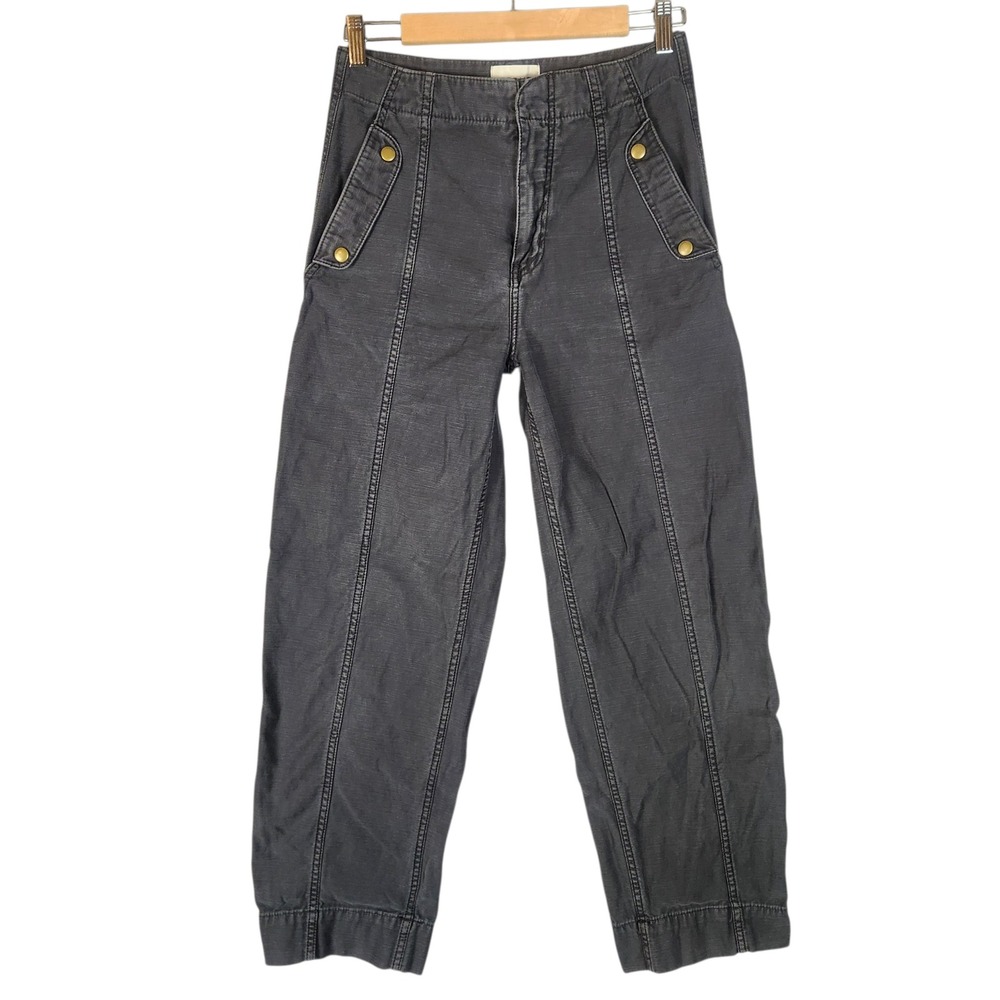 FRAME‎ Utility Barrel Pants Size 26 Charcoal Gray High Rise - Picture 2 of 10